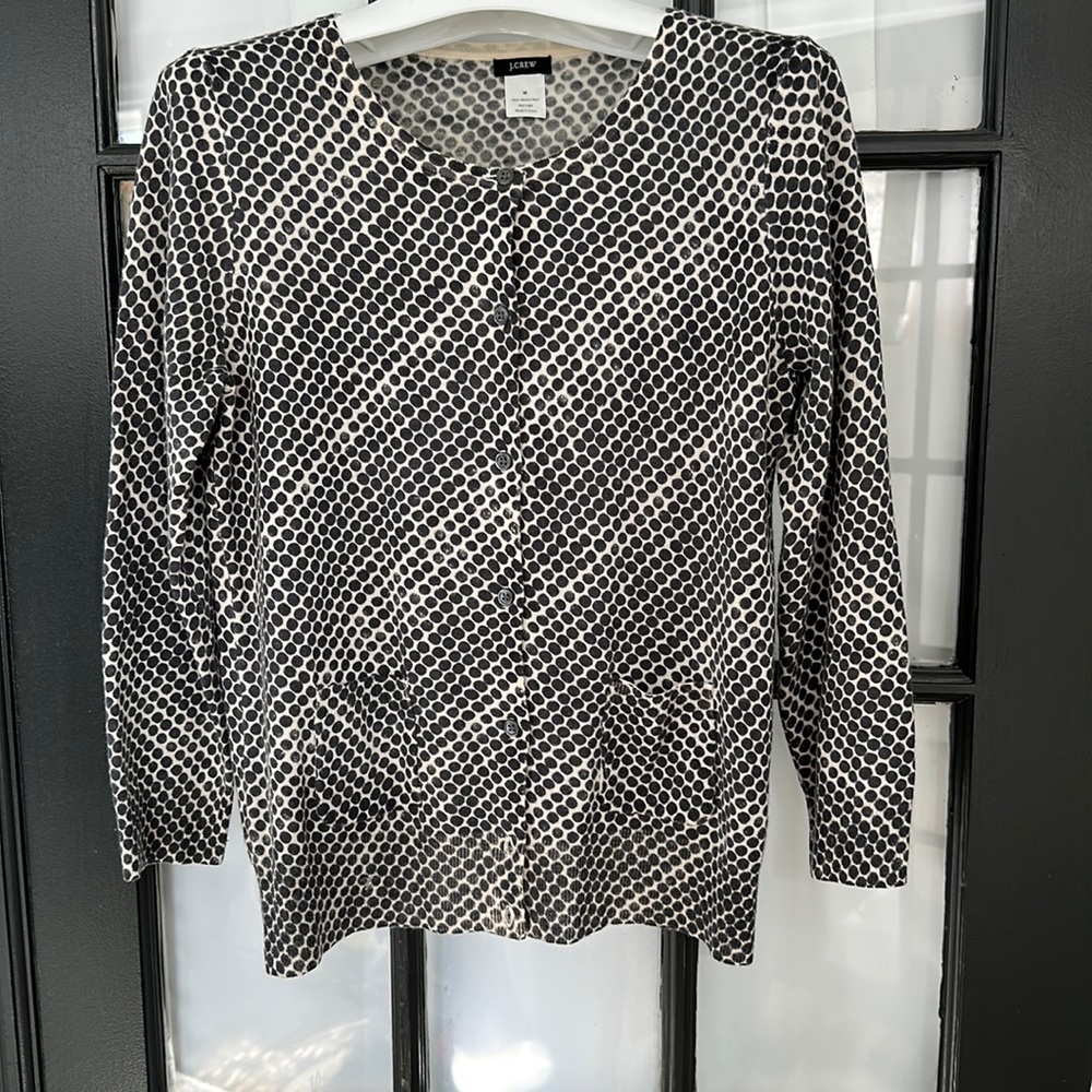 J. Crew merino dot pattern cardigan 🌸